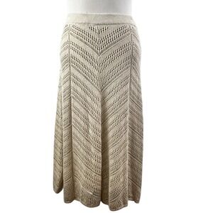 COLDWATER CREEK New Sweater SKIRT P XL Fairy Crochet Boho Granny Cottage Lace